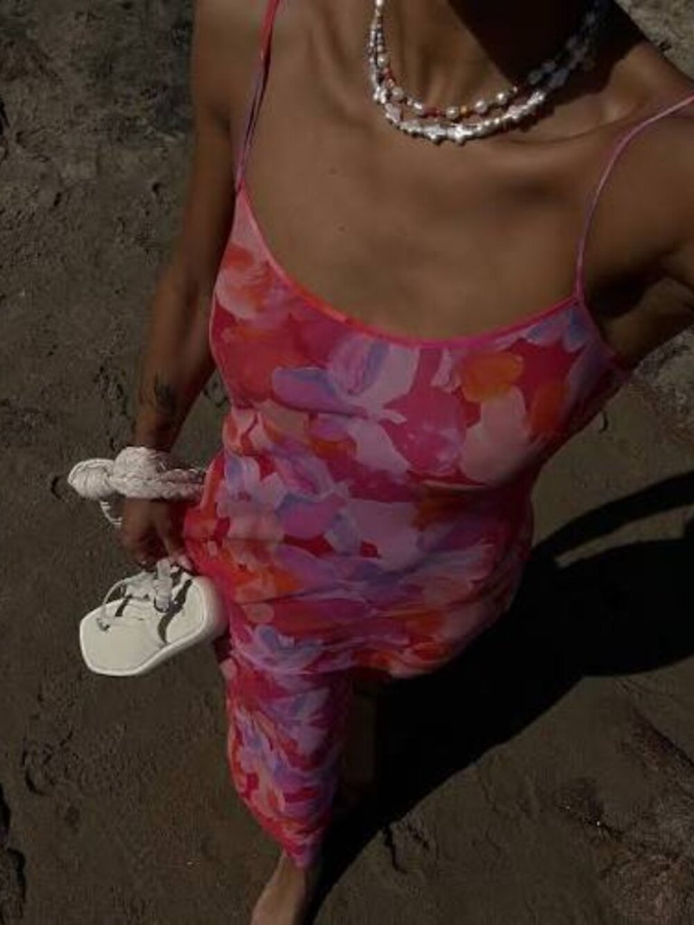 Rumored Vintage Slip Maxi Dress - Watercolor Pansy - Picture 2 of 6